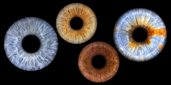Vier Iriden als Wandbild – Klassisch – Irisfotografie von JALES – feine Motive in Münster