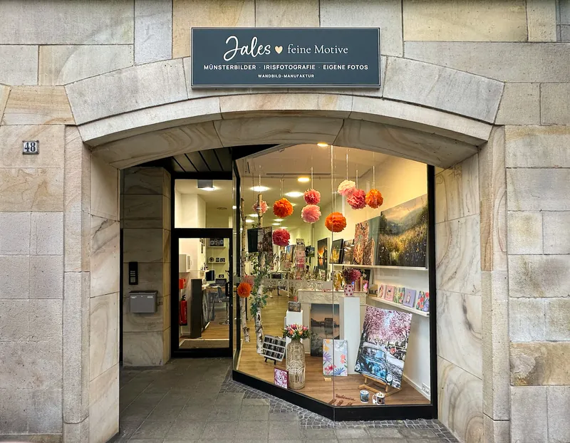 Das Ladenlokal von JALES – feine Motive in der Windthorststraße 48 in Münster