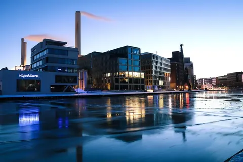 Stadthafen im Winter – Münster-Motiv von Anna Hünker