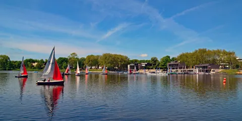 Sommertag auf dem Aasee – Münster-Motiv von Birgit Leimann