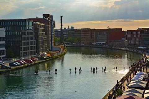 Sommerfest am Stadthafen – Münster-Motiv von Birgit Leimann
