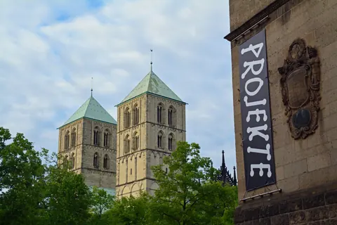 Domtürme im Sommer – Münster-Motiv von Birgit Leimann