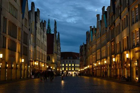 Prinzipalmarkt bei Nacht – Münster-Motiv von Birgit Leimann