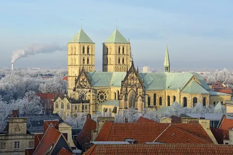 Dom im Winter von oben – Münster-Motiv von Birgit Leimann