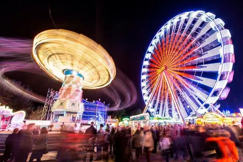 Send mit Riesenrad und Kettenkarussell – Münster-Motiv von Jonas Hofmann