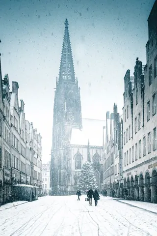 Schneefall am Prinzipalmarkt – Münster-Motiv von Sascha Talke