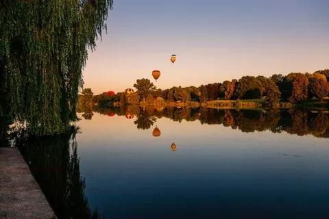 Montgolfiade mit Trauerweide – Münster-Motiv von Sascha Talke