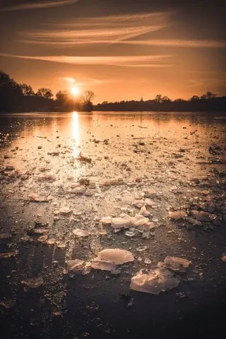 Eisschollen auf dem Aasee – Münster-Motiv von Sascha Talke