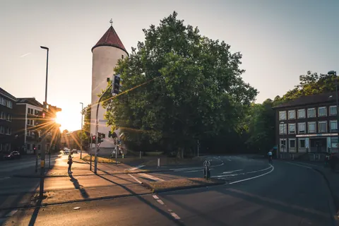 Buddenturm im Abendlicht – Münster-Motiv von Sascha Talke