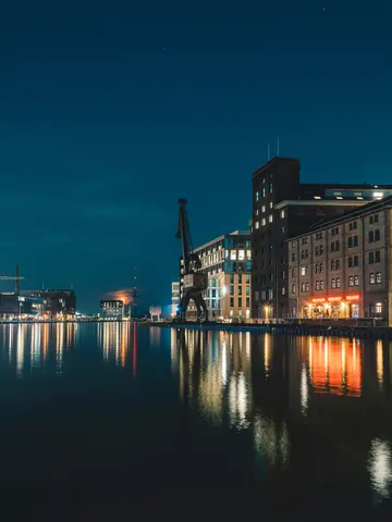 Hafen bei Nacht – Münster-Motiv von Sascha Talke