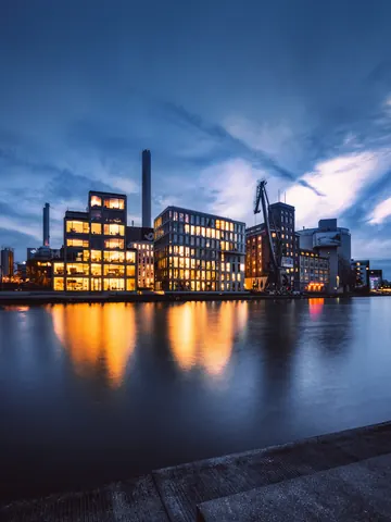 Hafen im Abendlicht – Münster-Motiv von Thomas Branse