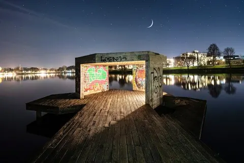 Jorge-Pardo-Pier bei Nacht – Münster-Motiv von Thomas Branse