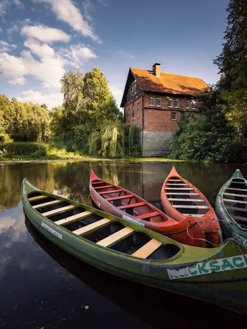 Kanus an der Pleister Mühle – Münster-Motiv von Thomas Branse