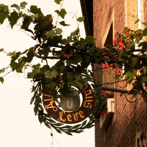 Gasthausschild mit Weinlaub – Münster-Motiv von Wolfgang Nietan
