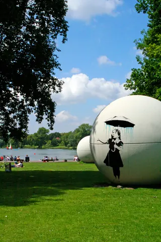 Aaseekugeln im Sommerlicht – Münster-Motiv von Wolfgang Nietan
