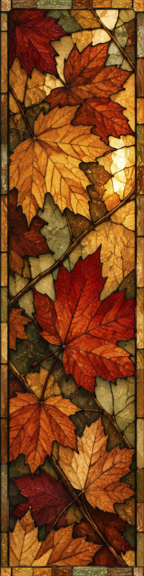 Herbstlaub als Holzkeilrahmen 20 × 80 cm im Schaufenster von JALES – feine Motive in Münster